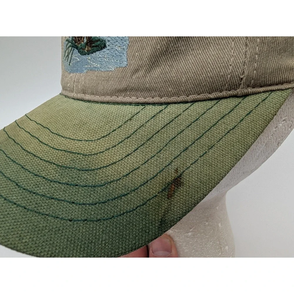 Vintage NFLCC National Fishing Lure Collectors Club Frog Hat Tan Green Strapback